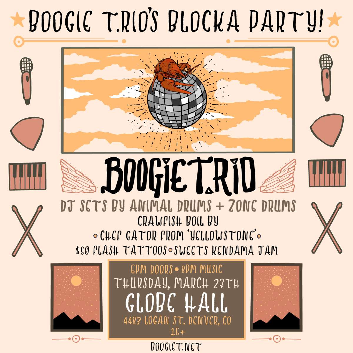 Boogie T.Rio Blocka Party w/ DJ Sets by Animal Drums + Zone Drums