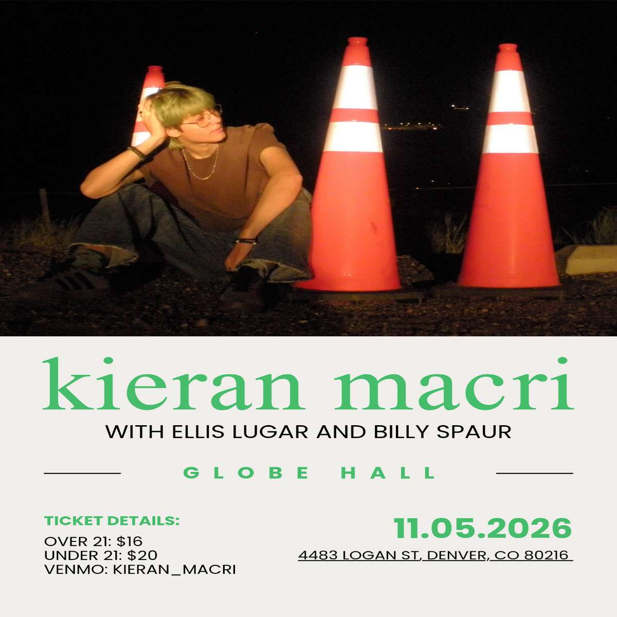Kieran Macri Band w/ Ellis Lugar + Billy Spaur
