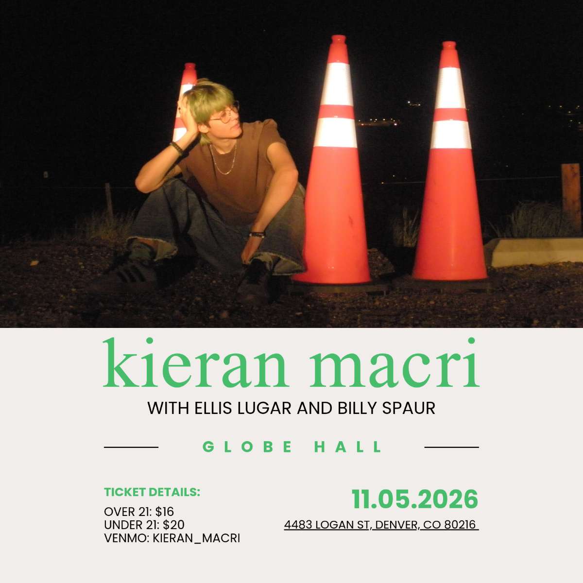 Kieran Macri Band w/ Ellis Lugar + Billy Spaur
